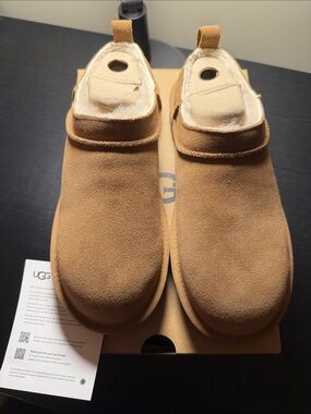 UGG Chestnut Suede Plush Shearling Slip-On Micro New in Box